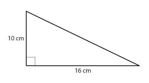 Which is the length of the hypotenuse of the right triangle? Round your answer to the nearest tenth