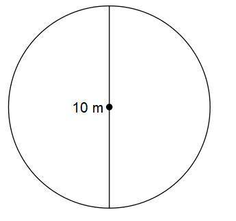 Find the circumference of the circle. Use π=3.14. A. 314 m B. 62.8 m C. 78.5 m D. 31.4 m CHOSE ONE!