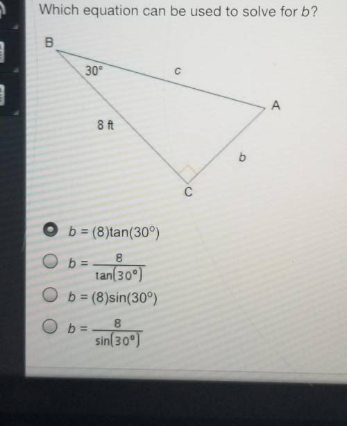 ⚠️PLEASE ANSWER!⚠️Which equation can be used to solve for b?