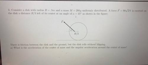 I have a question regarding friction in rolling without slipping.

There is a disk that is being a