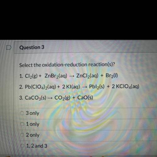 Select the oxidation reduction reactions￼??