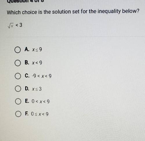Which choice is the solution set for the inequality below x < 3