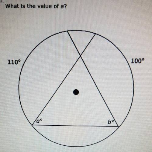 What is the value of a?a. 55b. 110c. 50d. 100