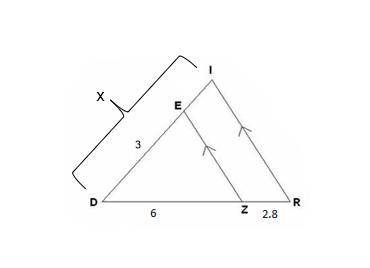 What is the length of DI? A 1.4 B 4.4 C 5.6 D 17.6