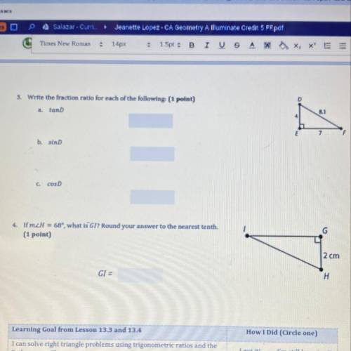 In triangle GHI, GH= 2cm
please do 3 and 4