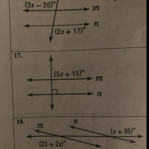 Find X so that m is parallel to n. Identify the postulate or theorem you used. Please help with the