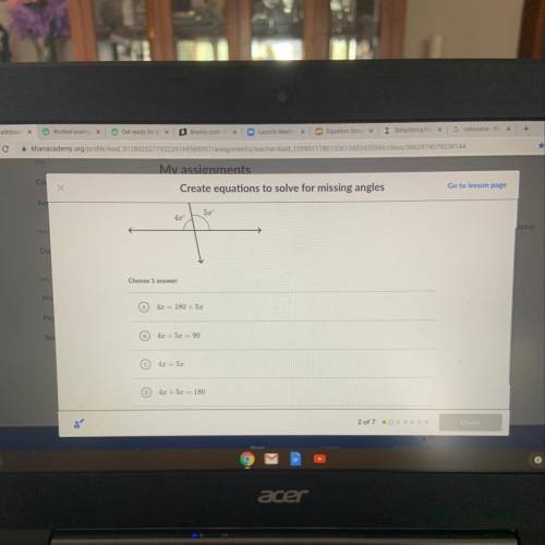 Which equation can be used to solve for x in the following diagram?

PLS ANSWER I NEED HELP BRAIN