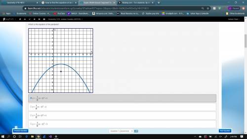 100 POINTS Which is the equation of the parabola? y = −one eighth(x + 3)