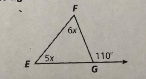 Which of the following is NOT true?

A. 5x + 6x = 70 degrees
B. 5x + 6x < 180 degrees
C. 5x + 6