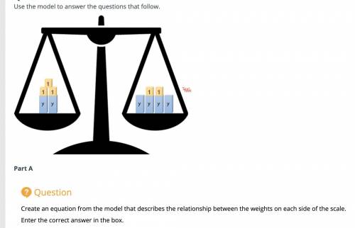 Create an equation from the model that describes the relationship between the weights on each side