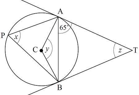 Find the measure of APBˆ. A. 130 B. 63 C. 50 D. 230