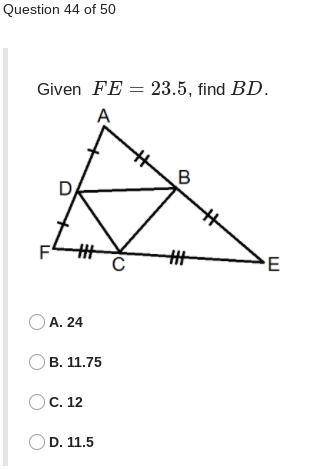 FInd BD, Given FE=23.5 will mark Brainliest please answer ASAP