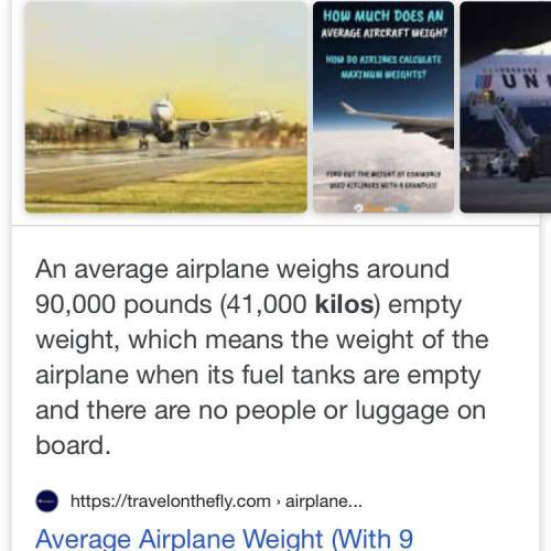 How much on average do planes weigh?