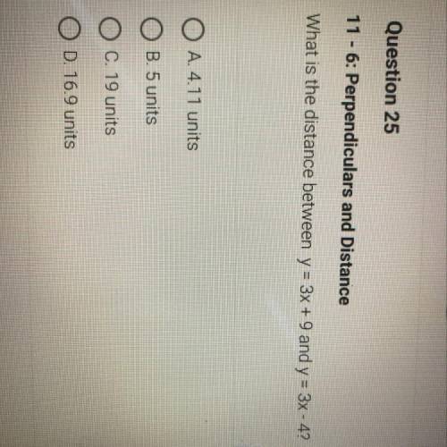 What is the distance between y = 3x + 9 and y = 3x - 4?