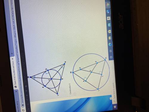 triangle town wants to build a school that is equidistant from its three cities L,M, and N. Which c