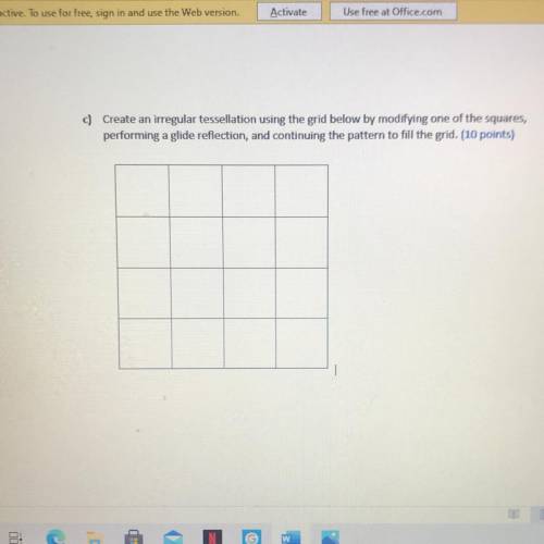 What does this mean?

Create an irregular tessellation using the grid below by modifying one of th