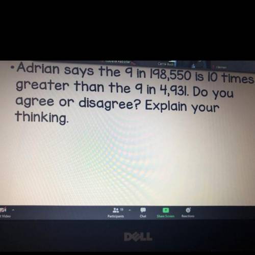 Adrian says the 9 in 198550 is 10 times greater than the 9 in 4931