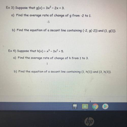 Please help with part b on ex 3&4