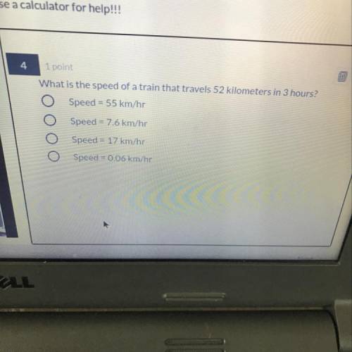 What is the speed of a train that travels 52 kilometers in 3 hours?