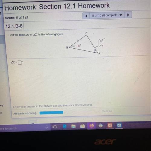 What is the measure of angle C?