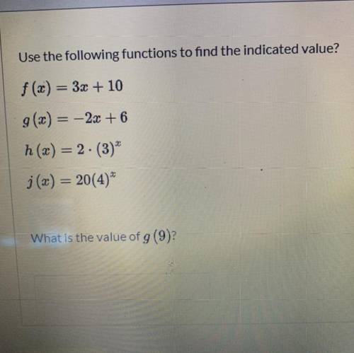 What’s the value of g(9)?
