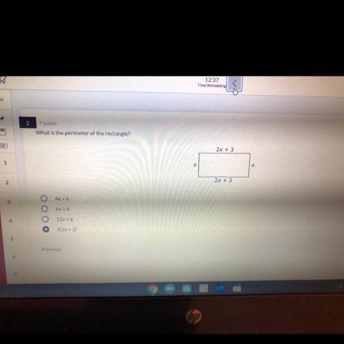 What is the perimeter of the rectangle