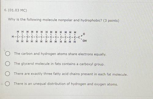 Why is the following molecule nonpolar and hydrophobic?