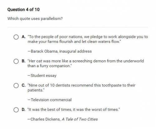 Which quote uses parallelism