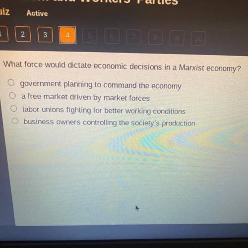 What force would dictate economic decisions in a Marxist economy?