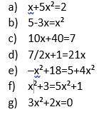 1) Which equations are from the 2nd degree? *