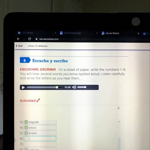 4. Please hurry needed by 12 am!

Escucha y escribe
ESCUCHAR, ESCRIBIR On a sheet of paper, write