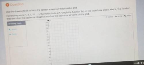 Question Use the drawing tools to form the correct answer on the provided grid. For the sequence (1