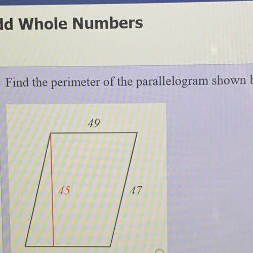 Find the perimeter of the parallelogram shown below