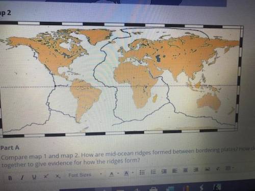 Compare map 1 and map 2. How are mid-ocean ridges formed between bordering plates? How do the two m