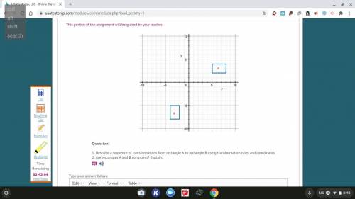 1. Describe a sequence of transformations from rectangle A to rectangle B using transformation rule