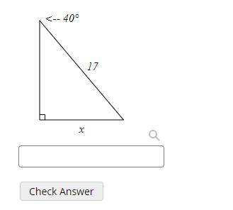 For the right triangle below, find the length of x. Round to the hundredths. (2 decimal places)