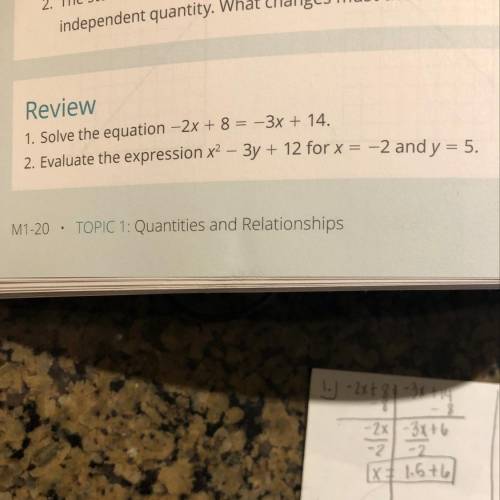 Need help solving the review questions #1&2