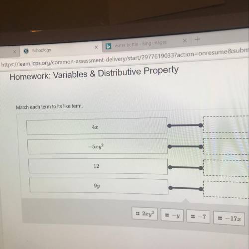 Match each term to its like term