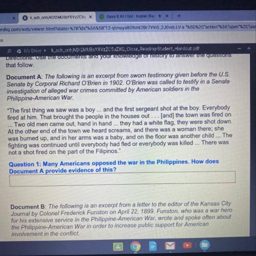 How many Americans opposed the war in the Philippines. How does document A provide evidence of this