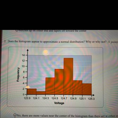 Does the histogram appear to be approximate a normal distribution? why or why not?

A. No, there a