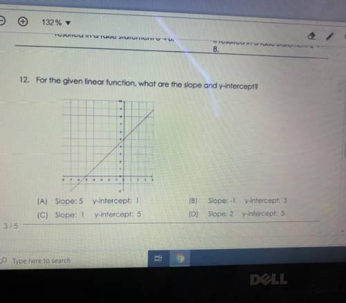 For the given linear function, what are the slope and y-intercept?