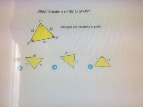 Which triangle is similar to PQR?