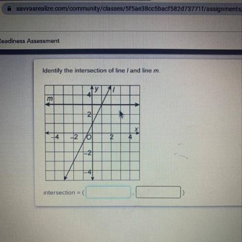 Identify the intersection of line l line m