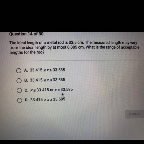 The ideal length of a metal rod is 33.5 cm. The measured length may vary
from the i
