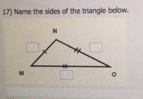 Please name the sides on the triangle below