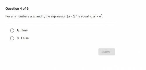 For any numbers a, b, and n, the expression (a • b)n is equal to ab • nb.