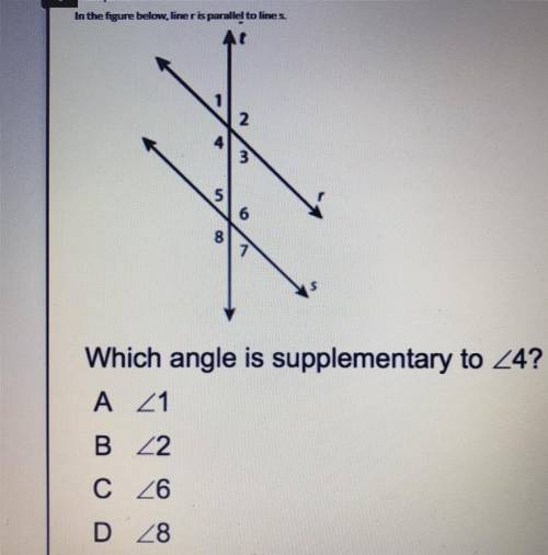 Which angle is supplementary to 4?