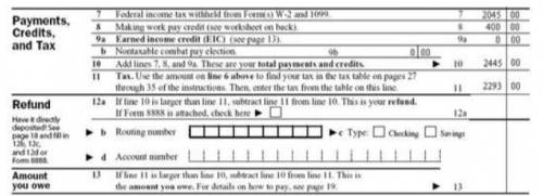 What will be the end result for the taxpayer who filed her federal income tax return using the 1040