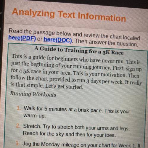 Review the Running Workouts procedural text. How does step 3 under the first subheading support the