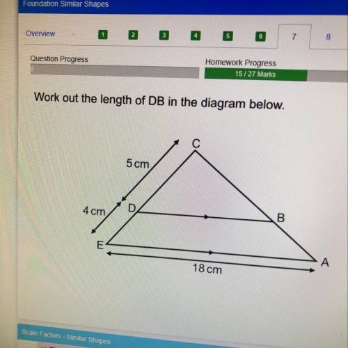 Work out the length of DB in the diagram below